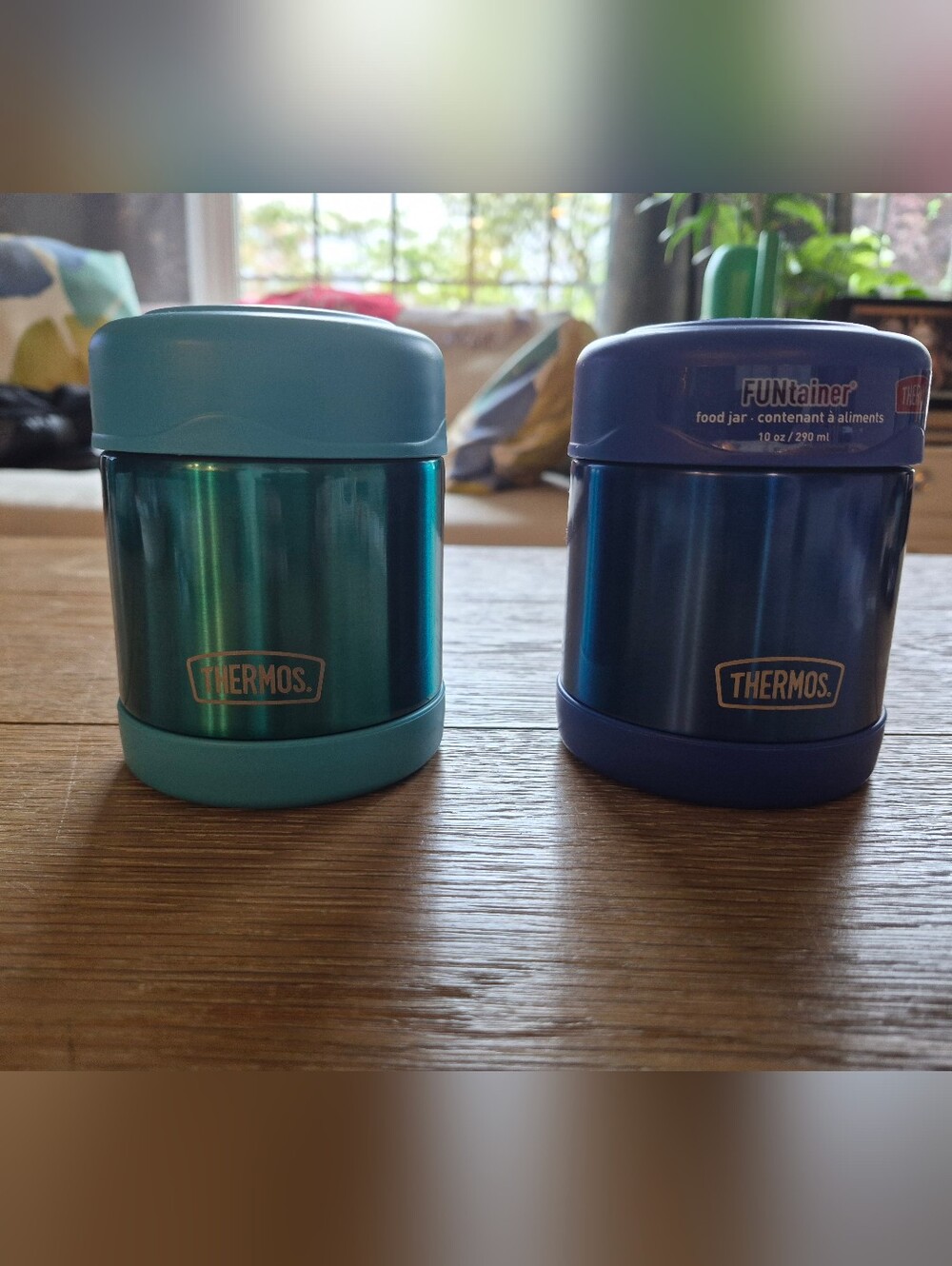 Thermos Teal and Navy Blue Insulated Food Jars